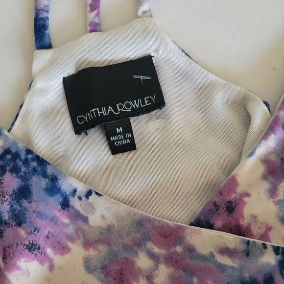 Cynthia Rowley Blue Purple Front Wrap Maxi Dress Size M - Picture 4 of 7